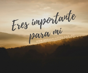 Eres importante para m&iacute;